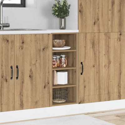 vidaXL - Onderkast - Riga - 30x44,5x81,5 - cm - bewerkt - hout - artisanaal - eikenkleur