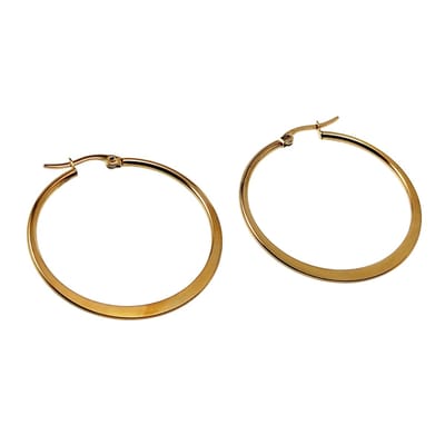 ∅40mm Oorbellen Dames - Platte-Design - Verguld Roestvrij Stalen - Oorringen