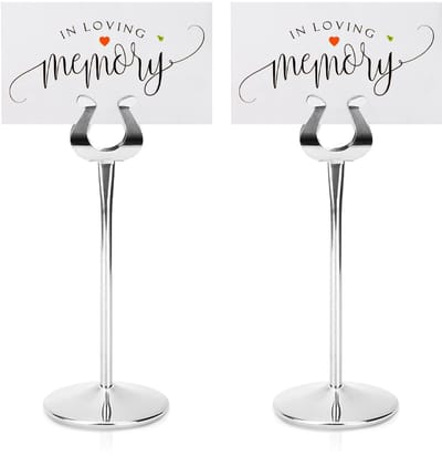 Dailygoods- Tafelnummerhouder U-vormig - 2-pack - Roestvrij staal - Hoogwaardige Fotohouder - Notitiestandaard - Duurzaam voor bruiloften/restaurant - Nummerhouder