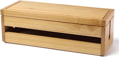 Houten kabelbox - Snoer opberger - Kantoor organiseren - Stabiel en lichtgewicht - 377 cm lang - Houtkleur