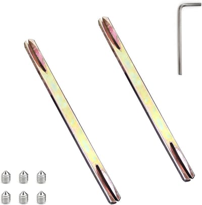 Set van 2 metalen vierkante pinnen met schroef en handgreep, 8 mm, voor deurmechanismen en cilindersloten, 150 mm lange spindelstang voor veilige vergrendeling