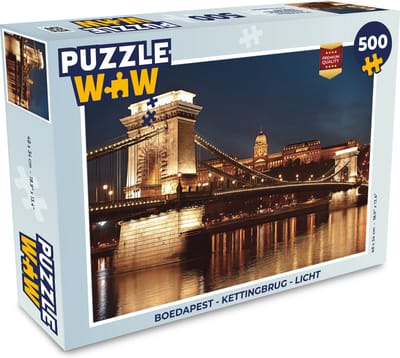 Puzzel Boedapest - Kettingbrug - Licht - Legpuzzel - Puzzel 500 stukjes
