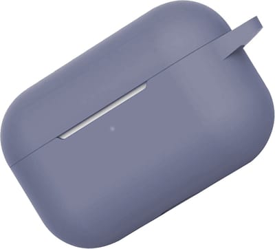 Hoes - Geschikt voor Apple AirPods Pro 2 - Siliconen Hoesje met Clip - Silicone Case Cover - Grijsblauw