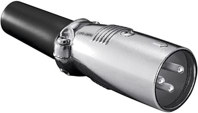 XLR 3-pins (m) connector met rubberen trekontlasting / grijs/zwart