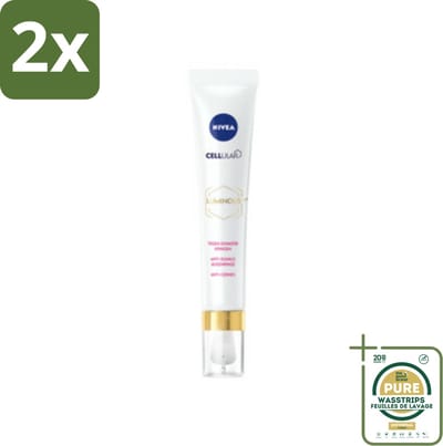 NIVEA - Oogcrème - CELLular LUMINOUS630 - Tegen donkere kringen, wallen & rimpels - Voor alle huidtypen - Met Hyaluronzuur & Cafeïne - 15 ml - Voordeelverpakking - 2 stuks - Donkere kringen - Wallen
