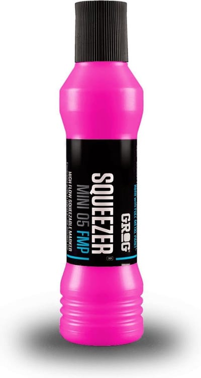 Grog Squeezer FMP Mini Verfstift - Schrijfbreedte 5 mm - Neon Roze Stift - Permanente stift - Neon Fuchsia