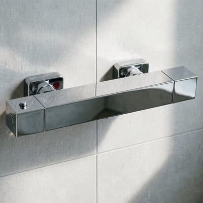 Auralum Max Thermostatische Douchekraan - Hartafstand 15 cm - Incl 38°c Veiligheidsslot - Douchethermostaat - Waterbesparend - Chroom