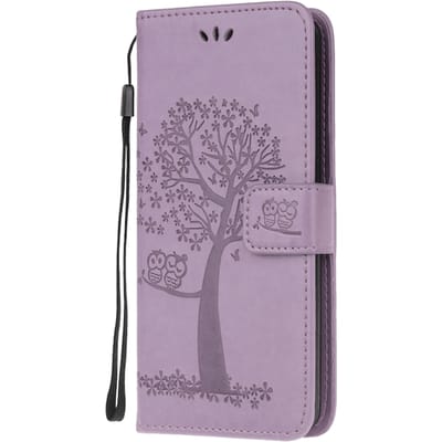 Comfycase Samsung Galaxy S20 Ultra Bookcase Hoesje Uiltjes Paars