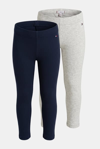 Tommy Hilfiger Girls 2 Pack Leggings Dark Night Navy/light Grey Heather Größe: 2 | Hosen Outlet | kids | Schwarz