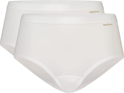 ten Cate Dames Midi – Ondergoed voor dames – Maat M – 2-PACK – Wit – Comfortabel Katoen Ondergoed – Ademend & Zacht – Voordeelverpakking