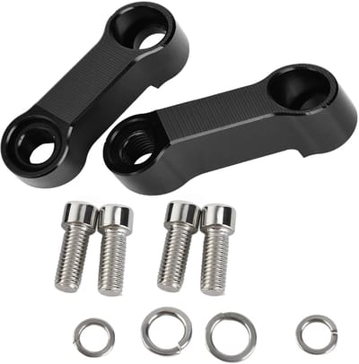 Dailygoods - Achteruitkijkspiegel Adapter - Motorfiets Riser Mount - Stevig en Roestvrij - Zwart - Spiegel Adapter Kit - Geschikt voor 8 mm en 10 mm