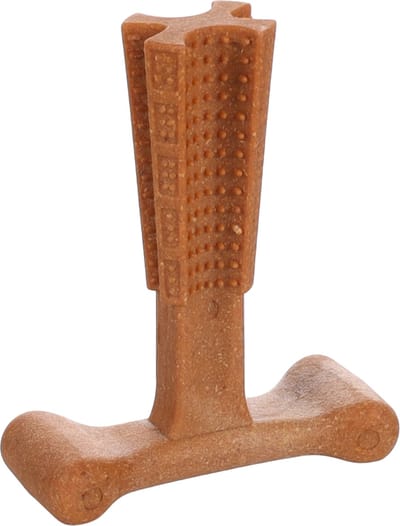 Flamingo Nyl'o Bamboo T-bone - Speelgoed Honden - Hs Nyl'o Bamboo T-bone Rund Bruin Small 10cm - 1st - 136356 - 1st