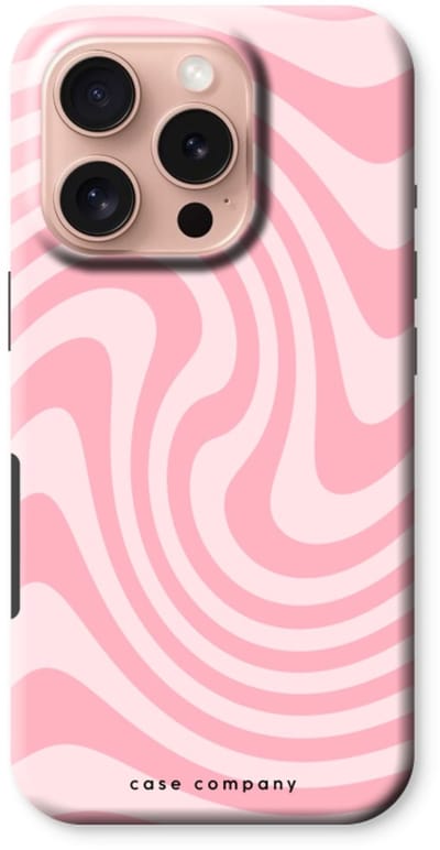 Case Company® - Hoesje geschikt voor iPhone 16 Pro hoesje - Swirl Roos - Tough Case - Maximale Bescherming alle Kanten en Schermrand