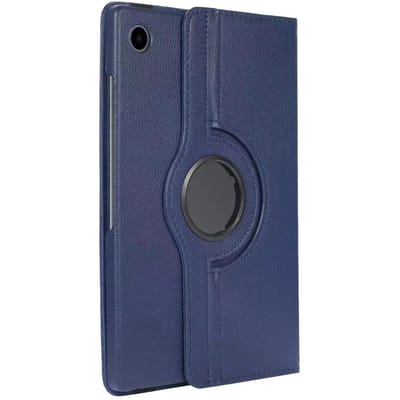 Étui pour Samsung Galaxy Tab A8 10.5  SM-X200/X205 Ultra Mince Housse en Cuir PU Support Rotatif 360° Veille/Réveil A8 10.5 X200 X205 bleu foncé