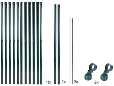 Set palen 105cm voor gaas, 11 stuks.