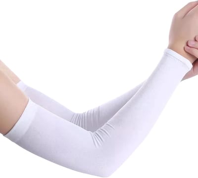 Hoogwaardige Unisex Armwarmers / Sleevewarmers / Arm Sleeves | Armstukken | Wit - S/M