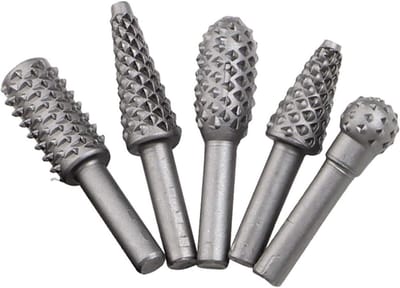 Rotary Craft Files - Houtbewerking Raspen - Hout Vormgeven - 5 Stuks Set - 6mm Schacht - Zilver