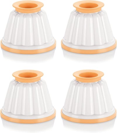 4 stuks - Oranje pudding vormige dessertbekers met deksel - Herbruikbare bekers voor yoghurt, mousse, gelei en andere DIY-desserts - Leuke vorm voor creatieve toetjes en feestelijke presentaties