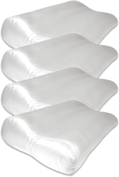 Voordeelset 4x 100% Zijden kussensloop Wit Ergonomisch - 22MM - 40x60cm - Satijn geweven zijden kussensloop - Anti rimpel kussensloop - Silk Heaven - 40x60cm