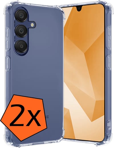 Hoes - 2 Stuks - Geschikt voor Samsung Galaxy A16 - Sterk & Shockproof - Siliconen Case - Back Cover - Telefoon Hoesje Shock Proof - Transparant