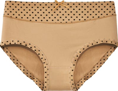 Dames slips 3 pack effen met stippels beige M