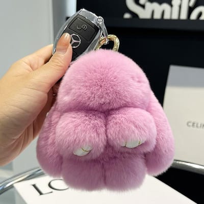 Mini Schattig Echt Rex Konijnenbont Konijntje Sleutelhanger Speelgoed Pop Sleutelhanger Tote Bag Bedeltje 10CM Bont Konijn Sleutelhanger Auto Hanger black