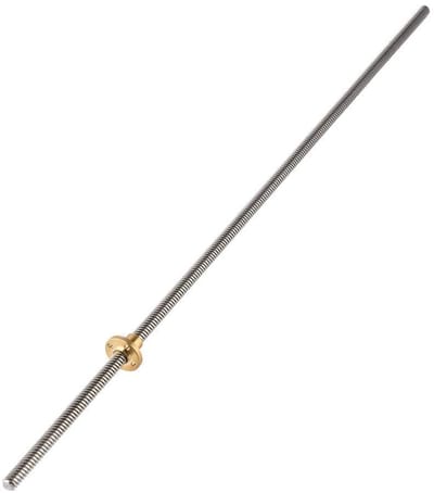 Dailygoods- Schroefstang 150 mm - Draadstang 8 mm - Messing Moerset - 3D-printeraccessoires - Roestvrij Staal - Stabiele werking