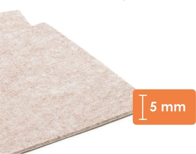 20 x 15 cm - Premium Zelfklevend Meubelvilt / Dik Plakvilt - Lichtbruin - Dikte: 5mm