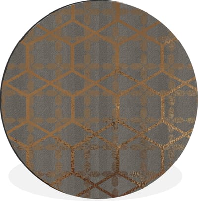 WallCircle - Wandcirkel - Muurcirkel - Design - Zeshoek - Grijs - Aluminium - Dibond - 30x30 cm - Binnen en Buiten