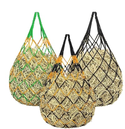 Hooinet voor Paarden - Hooinetten - Hooinetzakken - Slowfeeder Paarden - Voerzakken - Hangend - 6 x 6 cm Gat - Verminder Hooiafval - 3 Stuks