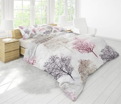 Lubna Home Dekbedovertrekset  Tweepersons 200x200/220cm -2 Kussenslopp 60x70 cm-three fusia