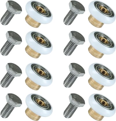 Set van 8 douchedeurrollen - Roestvrij staal - Reservewielen - Schuifdeuren - Douchecabines