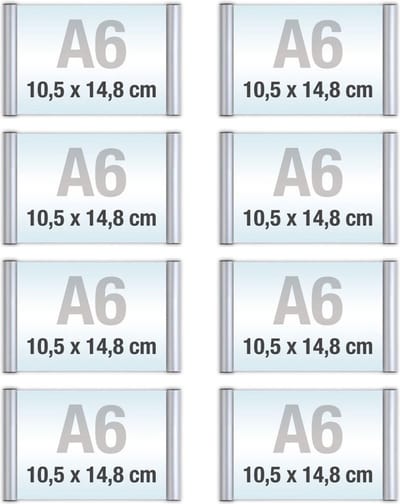 8 pack A4/Bewegwijzeringsborden met Klikprofiel /formaat 21x29,7cm/wegwijs bordjes/aluminium deurbordjes/naambordje kantoor/route bordje/aanwijs bordje/zelfklevend/verwijs bord/ informatie bord.