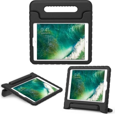 Hoes geschikt voor iPad 2017 / 2018 9.7 inch - Kinder Back Cover Kids Case Hoesje Zwart