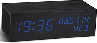 Gingko Music Click Clock Black - Blue LED