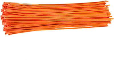 Kortpack - Tyraps/kabelbinders - 200mm x 7.6mm - Oranje - 100 Stuks - Bundeldiameter: 50mm - Treksterkte: 54,4kg - (099.1028)