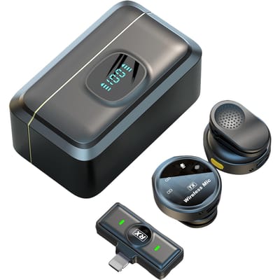 One-Trigger-Two 2.4G draadloze microfoon met magnetische bevestiging en clip-on microfoon voor smartphonegeluid Lightning