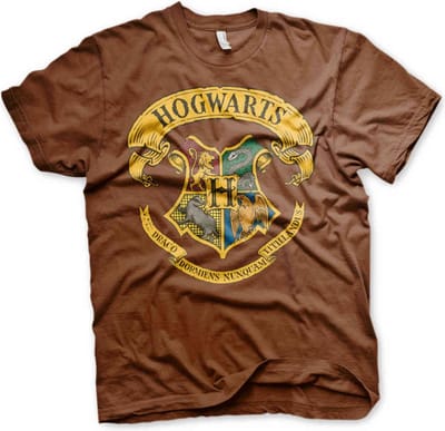 Harry Potter Heren Tshirt -L- Hogwarts Crest Grijs
