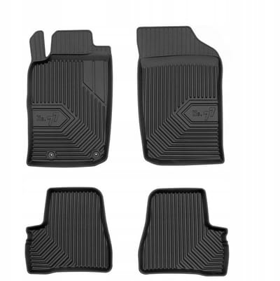 Frogum No.77 Automat / Vloermat - 3D Pasvorm - Geschikt voor Peugeot 206 1998-2010 - TPE Rubber - 4-delig - Hoge Rand 4cm - Zwart