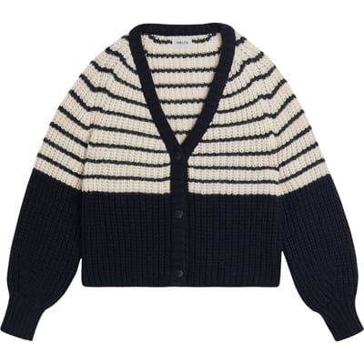 Mikuta The Striped Short Knitted Cardigan Maat: M | Cardigans Outlet | Dames | Zwart