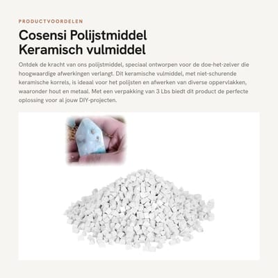 Dailygoods- Polijstmiddel 3 Lbs - Keramisch Vulmiddel - Niet-Schurend - DIY Benodigdheden - Driehoek Schuurmiddel - Hoogwaardige Korrels