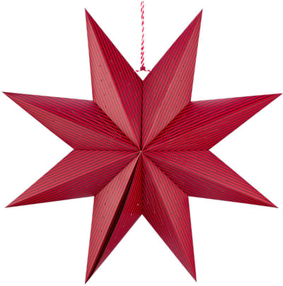 Pip Studio - Christmas - Kerstster - Papier - Strepen - Donkerrood - 60 cm