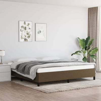 vidaXL - Bedframe - zonder - matras - stof - donkerbruin - 200x200 - cm