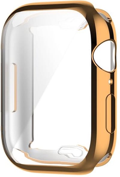 By Qubix - Siliconen case (volledig beschermd) 41mm - Champagne goud - Geschikt voor Apple watch 41mm hoesje - screenprotector - Bescherming iWatch - Bescherm hoesje