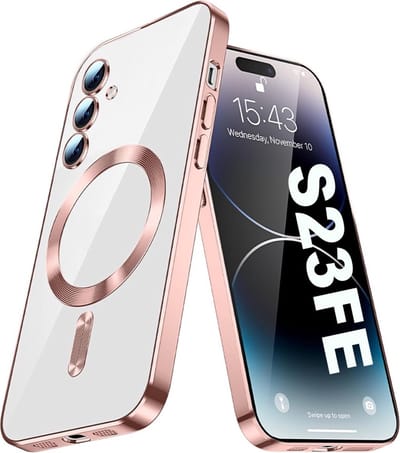TG Techgrip - Hoesje Geschikt voor Samsung S23FE Magsafe Compatible - Back Cover Hoesje met ingebouwde 9H HD camera glas bescherming - Rose Hoes Geschikt voor Samsung Galaxy S23 FE