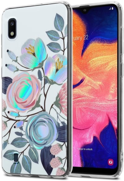Cadorabo Hoesje geschikt voor Samsung Galaxy A10 / M10 in PIOENEN - Beschermhoes gemaakt van TPU siliconen Case Cover met bloemenmotief