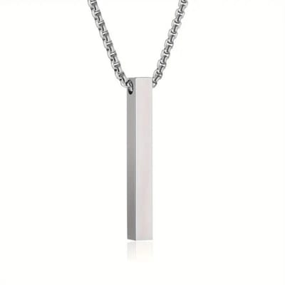 Bovista Ketting - Heren - Staal - Nep zilver - Met Hanger - Zilver