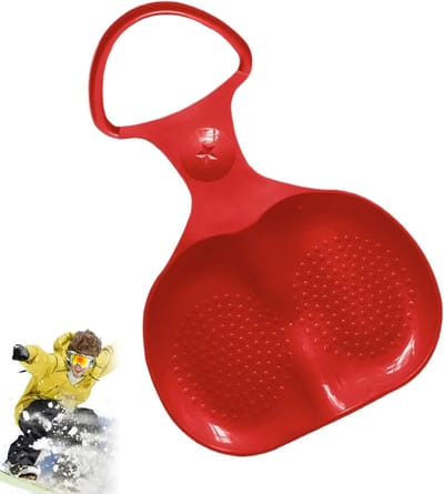 Robuuste slee - Sneeuwplank - Winterpret - Aerodynamisch design - 54 x 37 cm - Rood