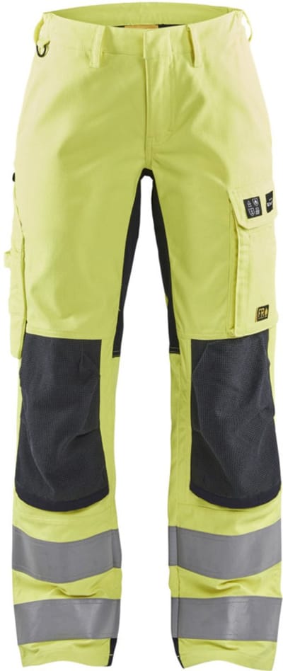 Blaklader Multinorm dames werkbroek Inherent met stretch 7191-1512 - High Vis Geel/Marineblauw - C34