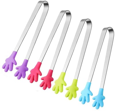 Peysaitr-Kleurrijke Mini Tang 13cm – Siliconen Handvat, Roestvrij Staal – Voor Snoep, Snacks & Kinderfeestjes, Buffet, BBQ – Veilig, BPA-vrij & Vaatwasserbestendig